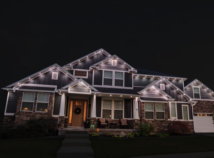 Accent lighting on Calgary home
