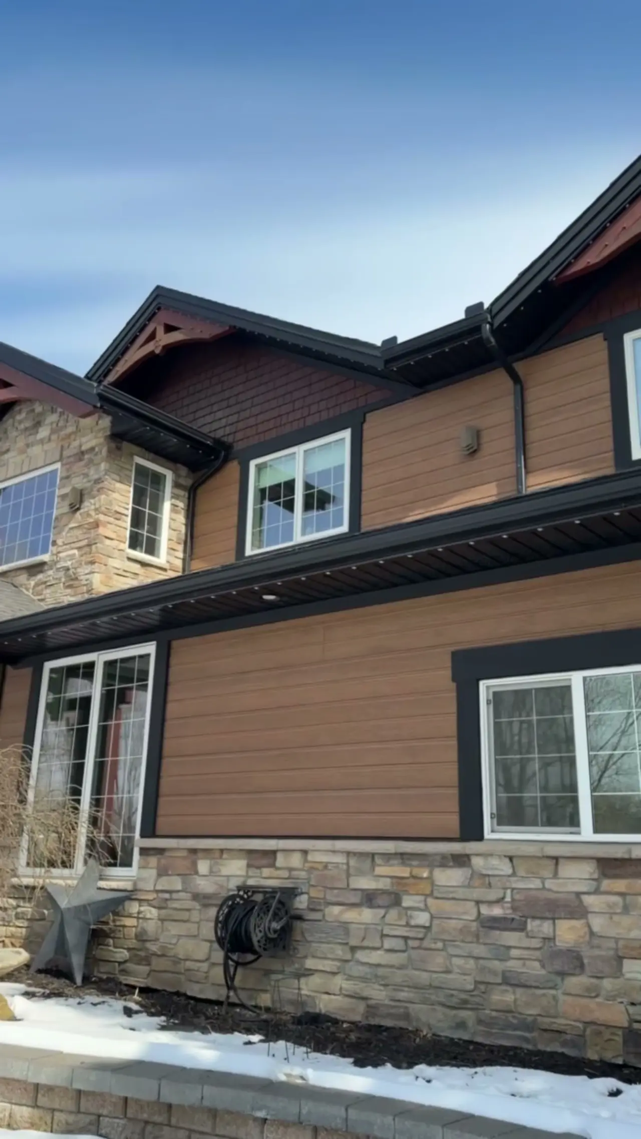 Calgary home before permanent lighting install