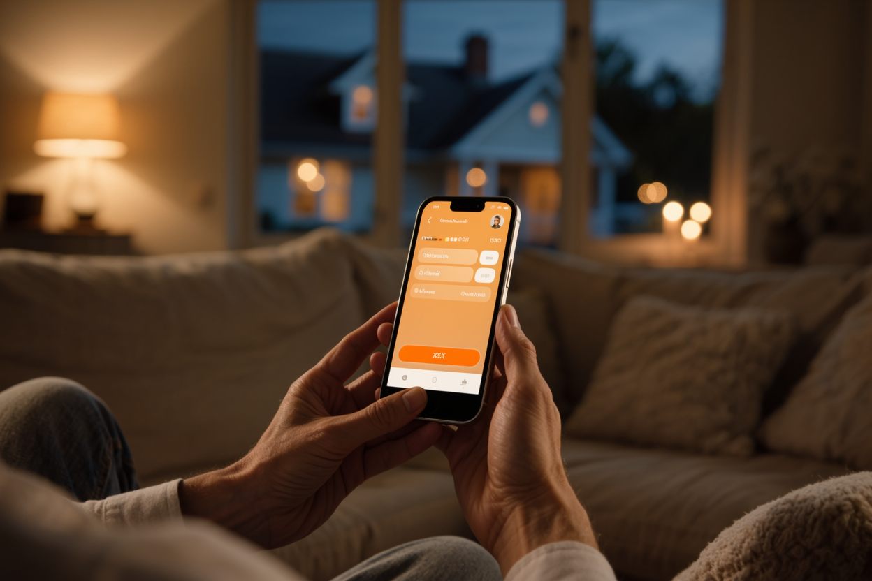 Homeowner applying for humm financing on their phone