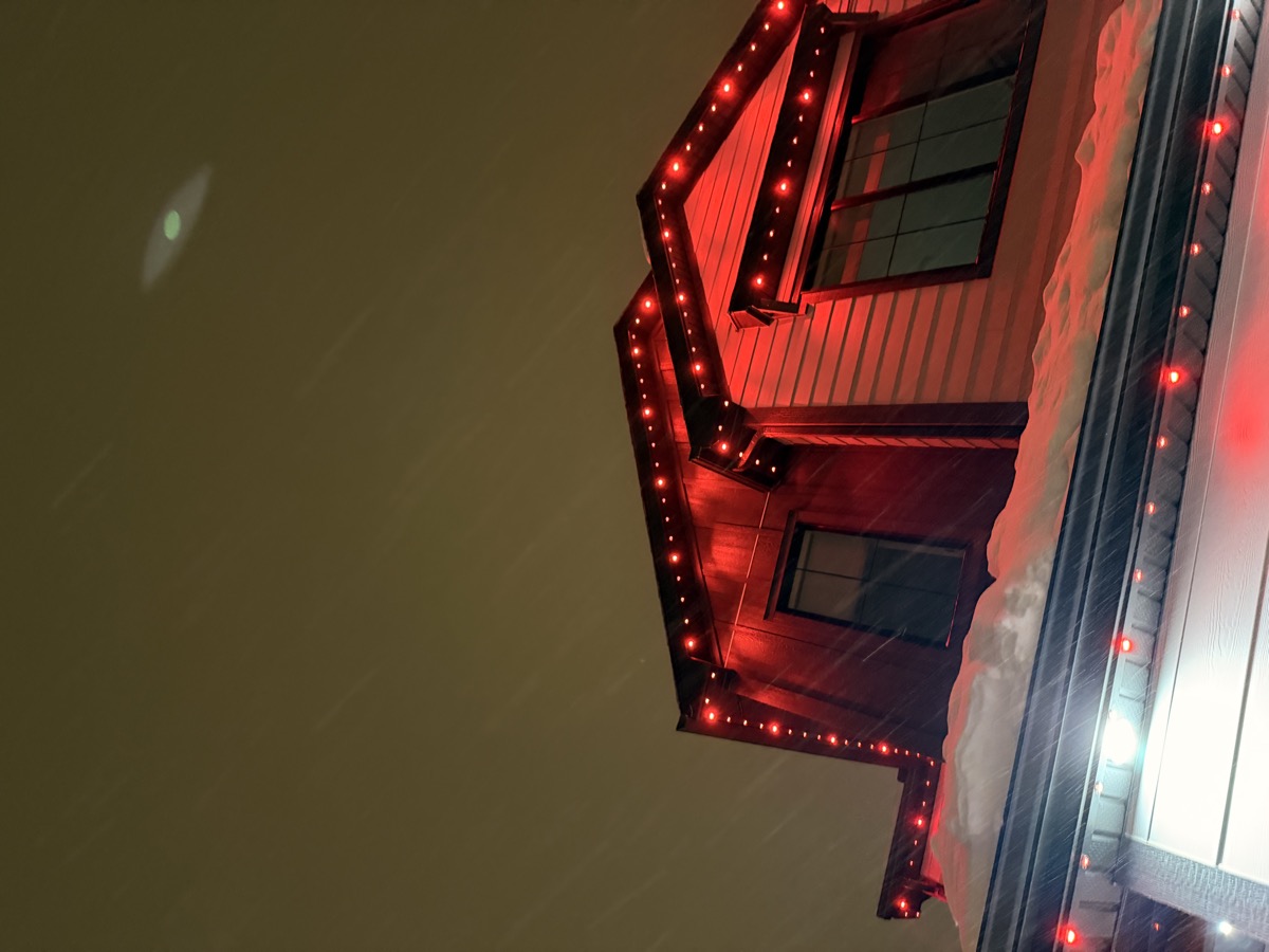Permanent outdoor LED lights for neighbourhood block party on Calgary street